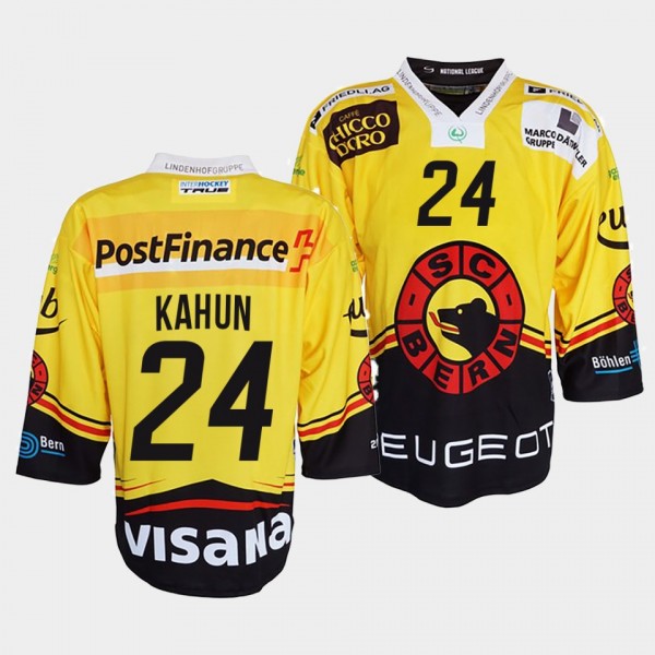 Dominik Kahun #24 SC Bern Jersey Men's 2022 Ice Ho...