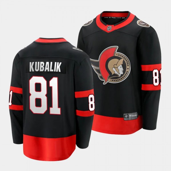 Ottawa Senators Dominik Kubalik Home Black Breakaway Player Jersey Men's