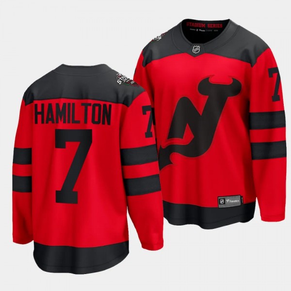 Dougie Hamilton New Jersey Devils 2024 NHL Stadium Series Red Jersey #7 Breakaway Player