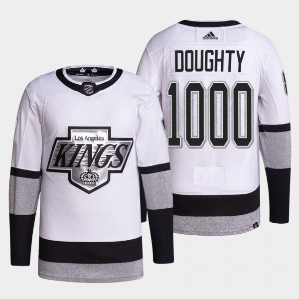 Drew Doughty Kings #8 1000 Career Games Jersey Whi...