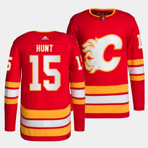 Dryden Hunt Calgary Flames Home Red #15 Primegreen Authentic Pro Jersey Men's