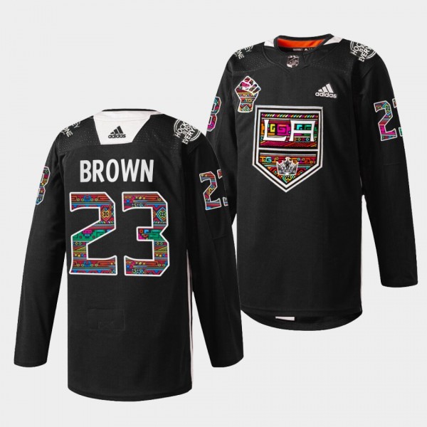 Dustin Brown Los Angeles Kings Black History Month 2022 Black Warmup Jersey