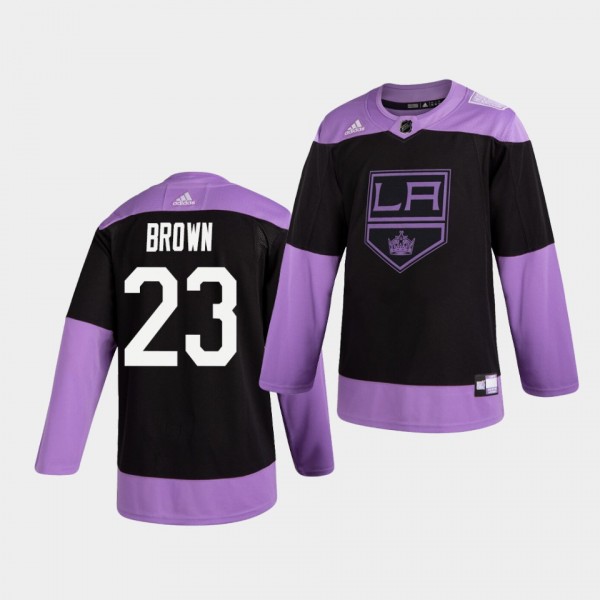 Dustin Brown #23 Kings Hockey Fights Cancer Practice Black Jersey