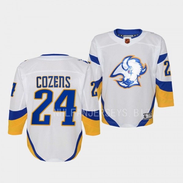 Buffalo Sabres Dylan Cozens 2022 Special Edition 2.0 White #24 Youth Jersey Retro