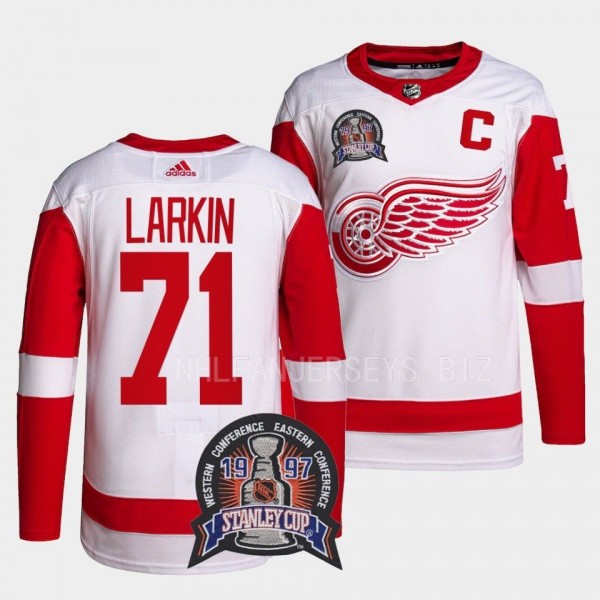 Detroit Red Wings 25th Anniversary Dylan Larkin #71 Red Authentic Pro Jersey Men's