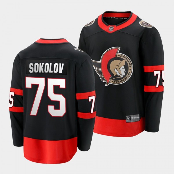 Egor Sokolov Ottawa Senators 2021-22 Home Black Pl...