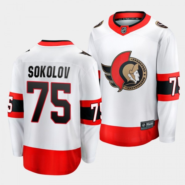 Egor Sokolov Ottawa Senators 2021-22 Away White Pl...