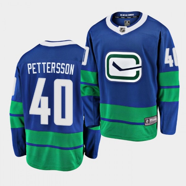 Elias Pettersson Canucks #40 Premier 2019-20 Alternate Jersey