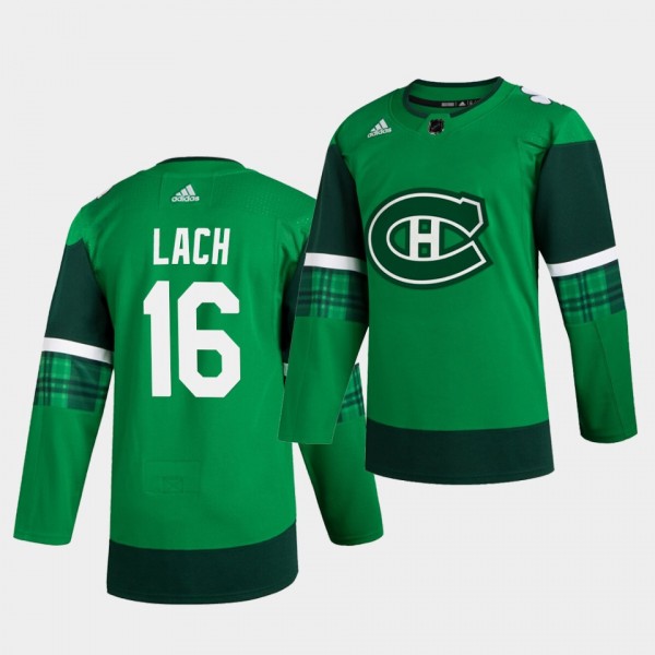 Elmer Lach Canadiens 2020 St. Patrick's Day Green ...