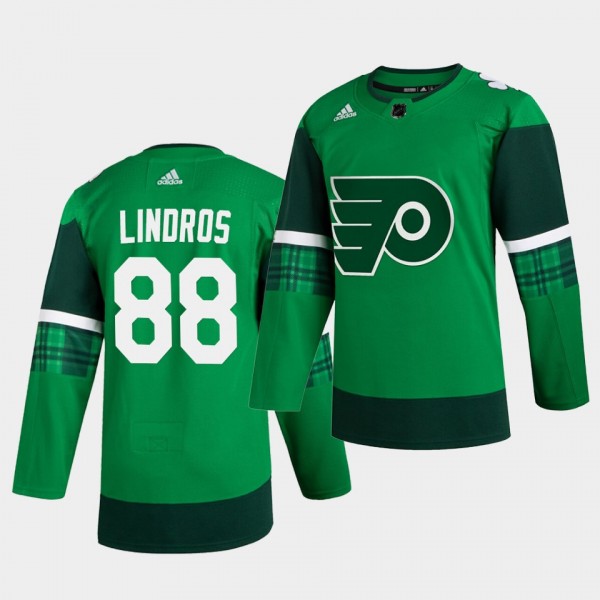 Eric Lindros Flyers 2020 St. Patrick's Day Green A...