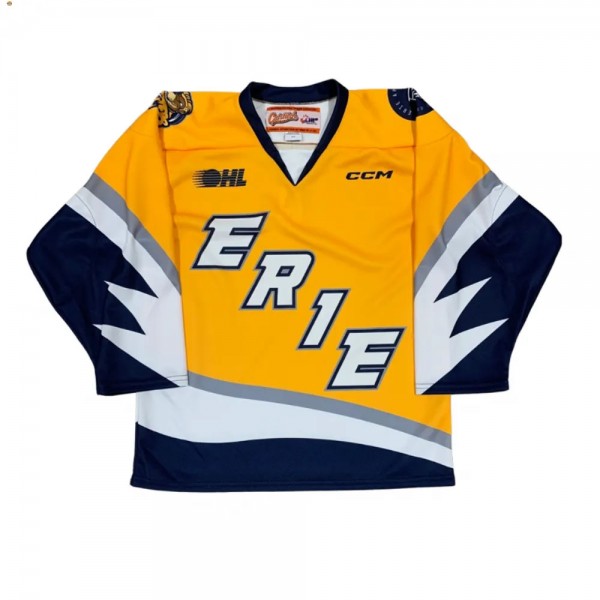Erie Otters 2022 OHL Replica Warm-Up Jersey Gold