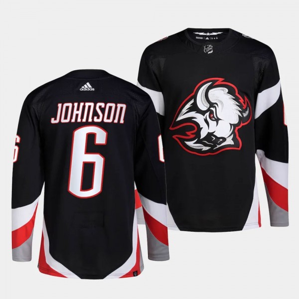 Erik Johnson Buffalo Sabres Alternate Black #6 Authentic Pro Primegreen Jersey Men's