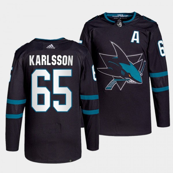 Erik Karlsson #65 Sharks Alternate Black Jersey 20...