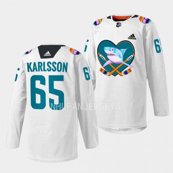 Erik Karlsson San Jose Sharks 2023 Pride Night Whi...