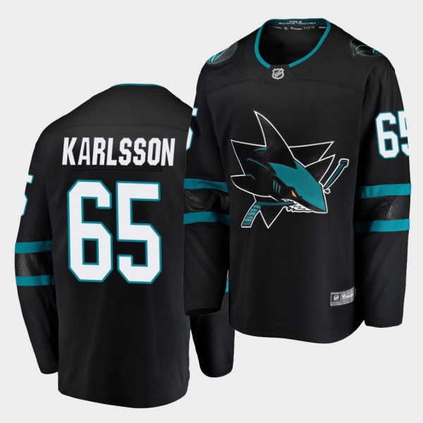 Erik Karlsson #65 Sharks Fanatics Branded Alternat...