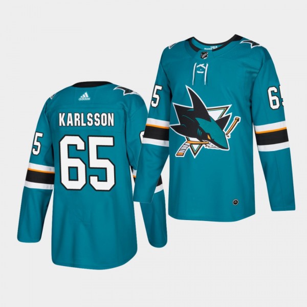 Erik Karlsson #65 Sharks Authentic Home Men's Jers...