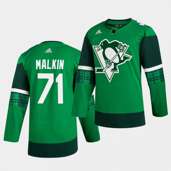 Evgeni Malkin Penguins 2020 St. Patrick's Day Green Authentic Player Jersey