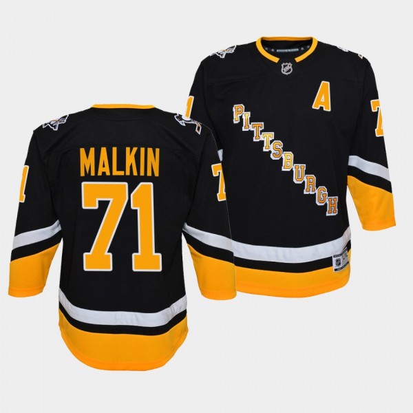 Evgeni Malkin Youth Jersey Penguins Alternate Black Premier Player Jersey