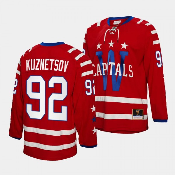 Evgeny Kuznetsov Washington Capitals #92 2015 Blue Line Red Jersey Mitchell Ness