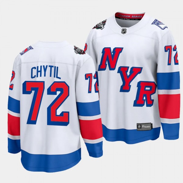 2024 NHL Stadium Series Filip Chytil Jersey New York Rangers White #72 Breakaway Player Men's
