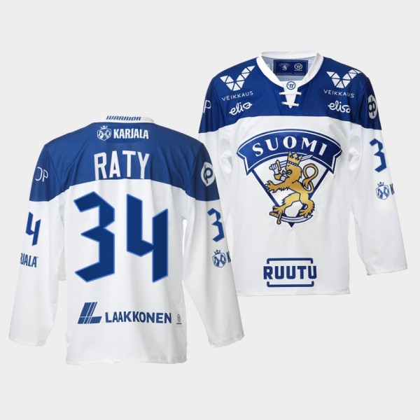Aatu Raty Finland Team 2021-22 Home Jersey White