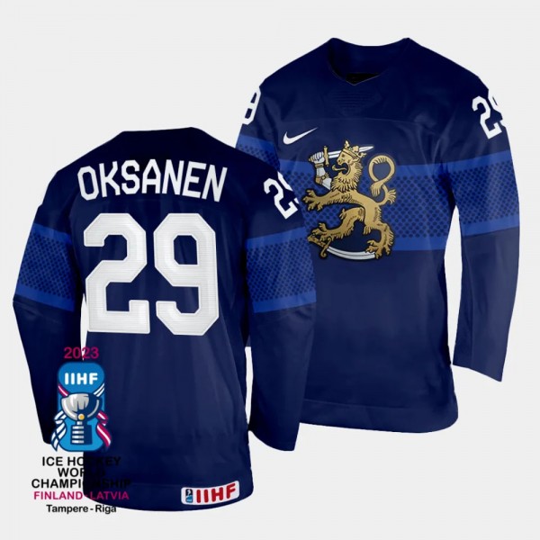 Finland #29 Ahti Oksanen 2023 IIHF World Champions...