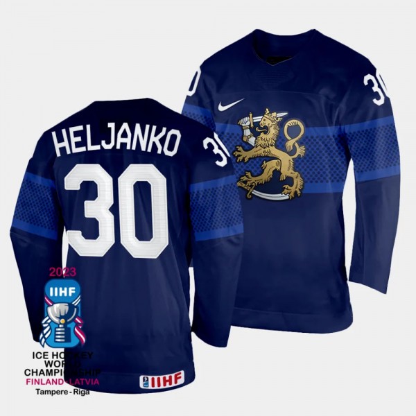 Finland #30 Christian Heljanko 2023 IIHF World Cha...