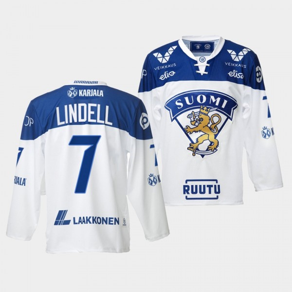 Esa Lindell Finland Team 2021-22 Home Jersey White