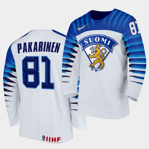 Iiro Pakarinen Finland Team 2021 IIHF World Championship Home White Jersey
