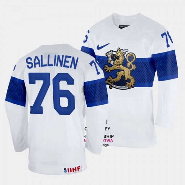 Jere Sallinen 2023 IIHF World Championship Finland #76 White Home Jersey Men