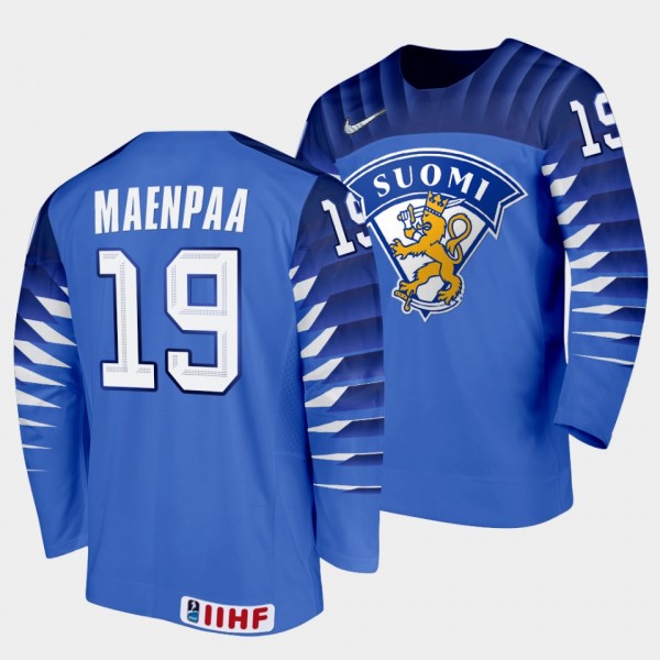 Juuso Maenpaa Finland Hockey 2022 IIHF World Junior Championship Away Jersey Blue