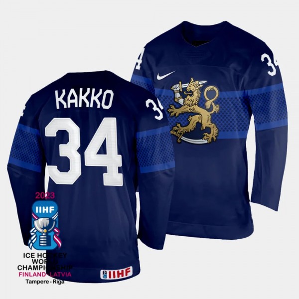 Finland #34 Kaapo Kakko 2023 IIHF World Championsh...