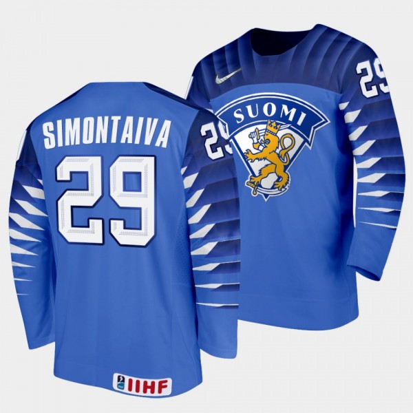 Kasper Simontaival Finland Hockey 2022 IIHF World Junior Championship Away Jersey Blue