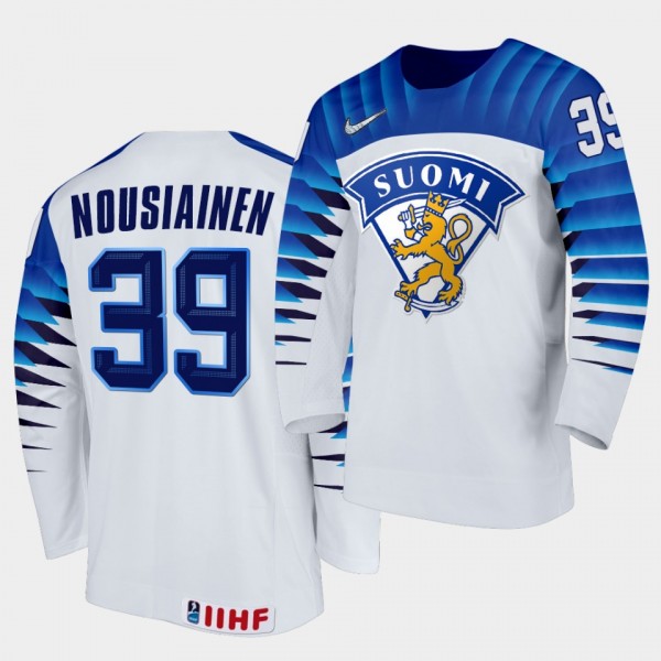 Kim Nousiainen Finland Team 2021 IIHF World Championship Home White Jersey