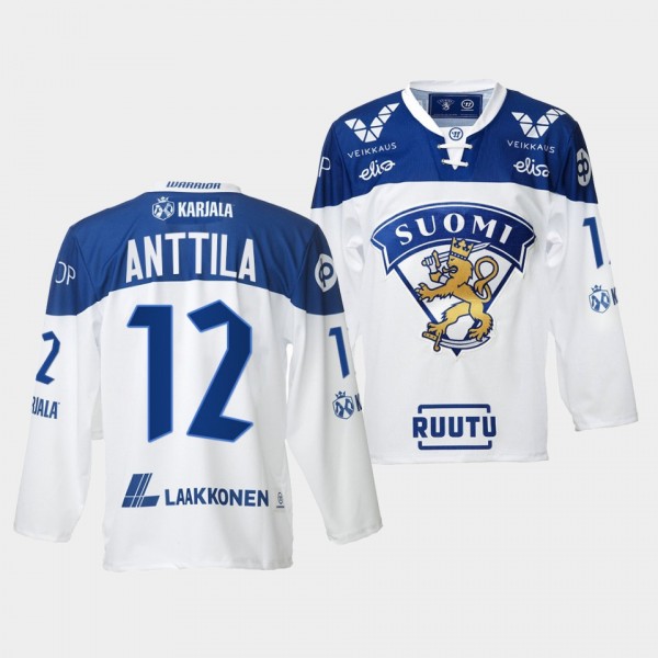 Marko Anttila Finland Team 2021-22 Home Jersey Whi...