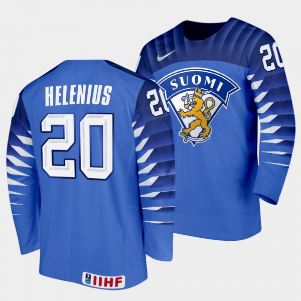 Samuel Helenius Finland Hockey 2022 IIHF World Junior Championship Away Jersey Blue