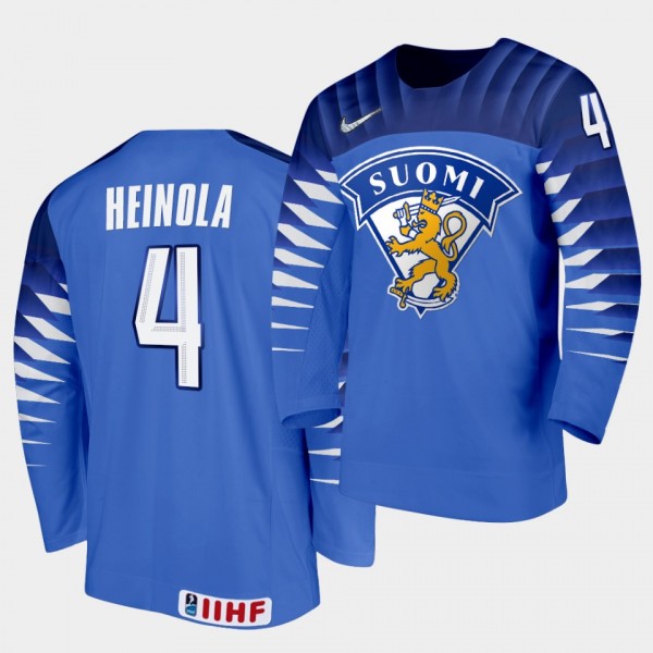 Ville Heinola Finland Team 2021 IIHF World Junior Championship Away Blue Jersey