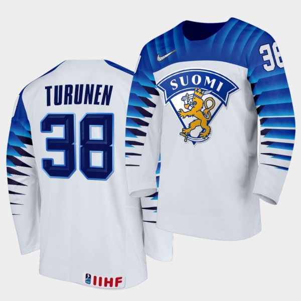 Teemu Turunen Finland Team 2021 IIHF World Championship Home White Jersey