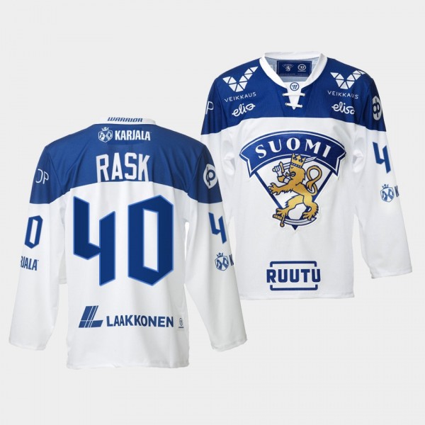 Tuukka Rask Finland Team 2021-22 Home Jersey White
