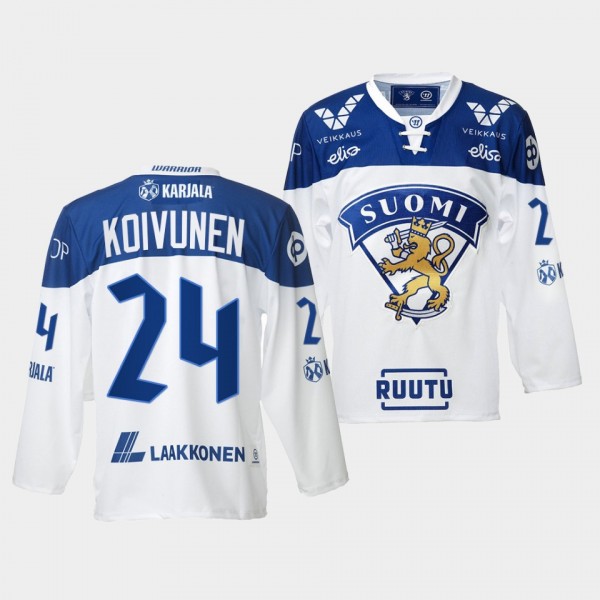 Ville Koivunen Finland Team 2021-22 Home Jersey White