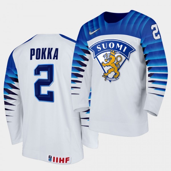 Ville Pokka Finland Team 2021 IIHF World Championship Home White Jersey