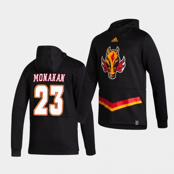 Calgary Flames Sean Monahan 2021 Reverse Retro Black Authentic Pullover Special Edition Hoodie