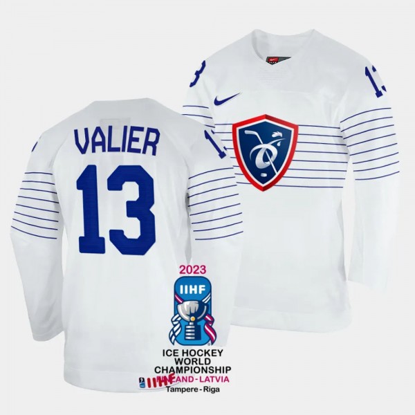 Peter Valier 2023 IIHF World Championship France #13 White Home Jersey Men