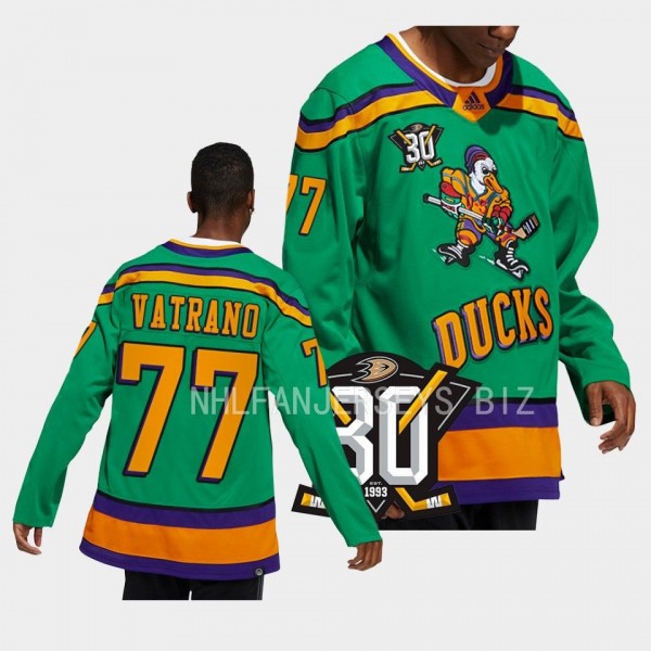 30th Anniversary Frank Vatrano Anaheim Ducks Green...