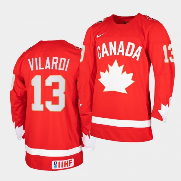 Canada Team Gabriel Vilardi 2021 IIHF World Championship Red Heritage Jersey