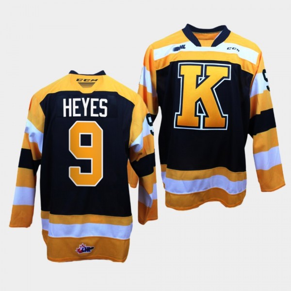 Gage Heyes Kingston Frontenacs #9 Black OHL Hockey Jersey Adult