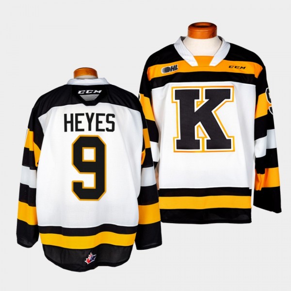 Gage Heyes Kingston Frontenacs #9 White OHL Hockey...