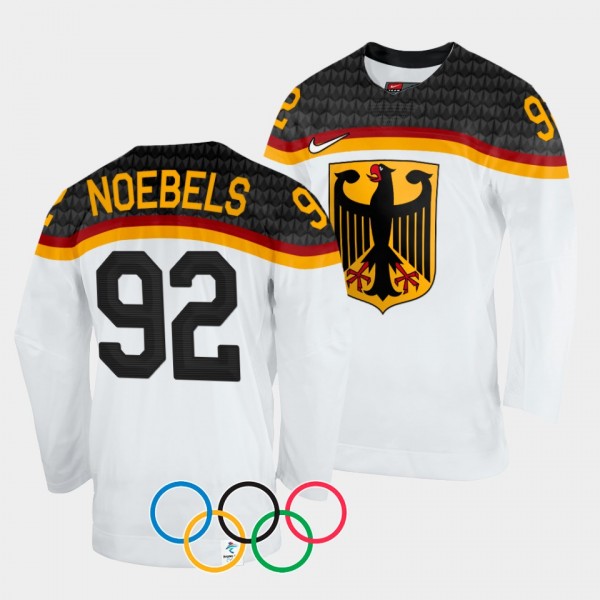 Germany Hockey #92 Marcel Noebels 2022 Winter Olympics White Jersey Home