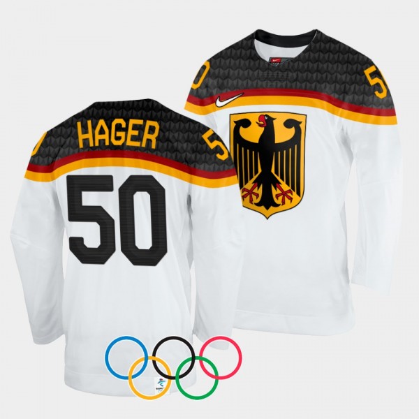 Germany Hockey #50 Patrick Hager 2022 Winter Olymp...