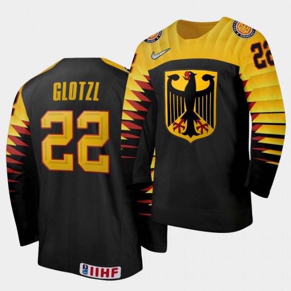 Maximilian Glotzl Germany 2021 IIHF World Junior Championship Jersey Away Black